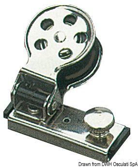 VIADANA SS plechové závesné zariadenie 14 mm  SS sheet fairlead 14 mm Variant: Klzák z hliníka, eloxovaný s blokom z VA ocele