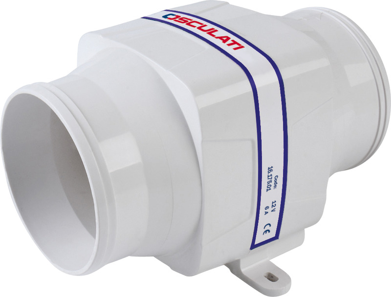 OSCULATI Hyperflow axiálne dúchadlo 7,6 m3 12V  Hyperflow axial blower 7.6m3 12V Variant: Axiálny odsávací ventilátor Hyperflow 7,6 m3 24V