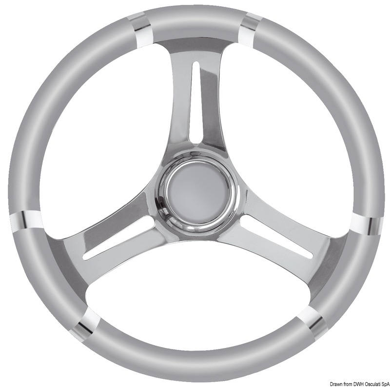 OSCULATI B mäkký polyuretánový volant sivý/SS 350mm  B soft polyurethane steering wheel grey/SS 350mm Variant: Steuerrad weiße Krone 350 mm
