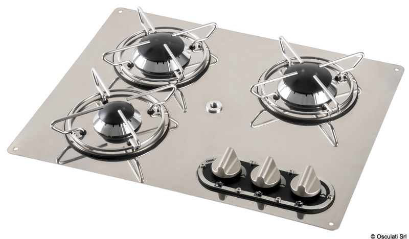 OSCULATI Jediný držiak na hrniec  Single pot holder Variant: vstavaná varná doska s 3 horákmi 470 x 360 mm