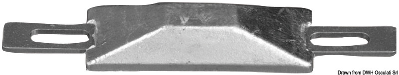 TECNOSEAL Obdĺžniková anóda s vložkou 95x34x17 mm  Rectangular anode w/insert 95x34x17 mm Variant: Anóda, obdĺžniková s vložkou145x62x28 mm