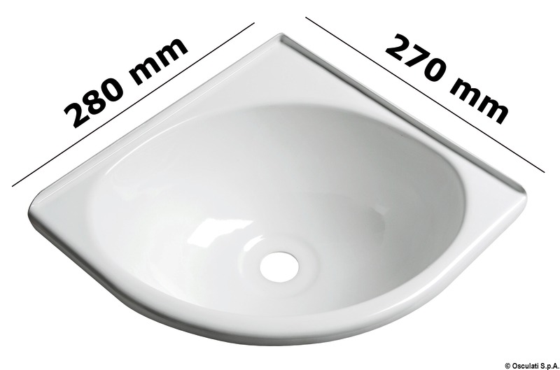 OSCULATI Uhlové umývadlo biele ABS  Angle sink white ABS