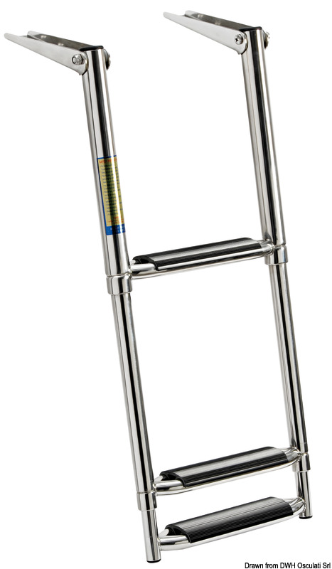 OSCULATI Teleskopický veľký rebrík AISI316 čierny 3 kroky  Telescopic large ladder AISI316 black 3 steps Variant: Teleskopický rebrík na kúpanie veľký…