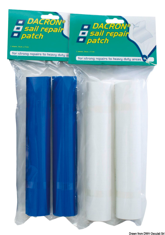 PSP MARINE TAPES Súprava opravných záplat, Dacron biela  Repair patch kit, Dacron white Variant: Súprava na opravu plachiet Dacron modrá