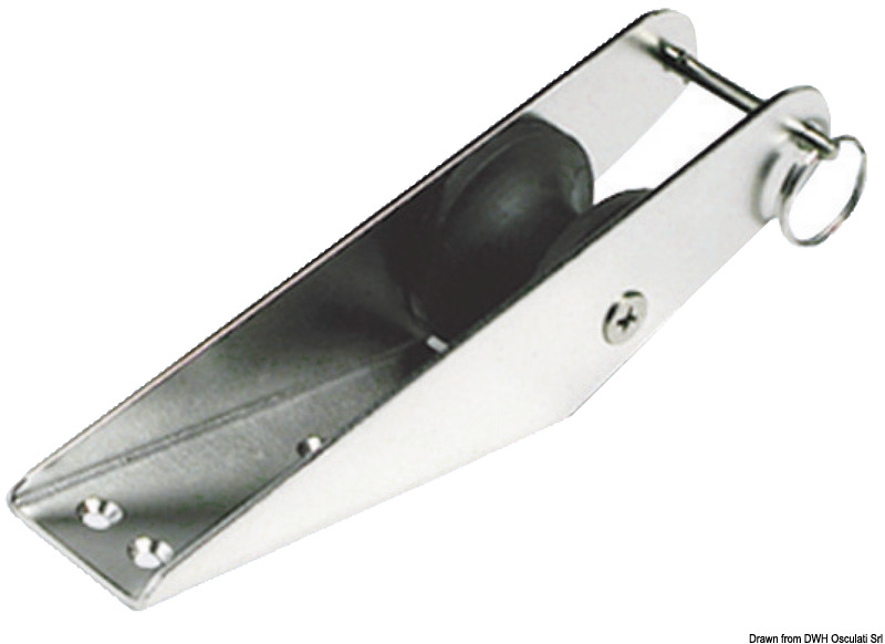 OSCULATI SS oblúkový valec 280 x 55 mm  SS bow roller 280 x 55 mm Variant: Lúčový valec z nehrdzavejúcej ocele Nerezová oceľ 280 x 55 mm