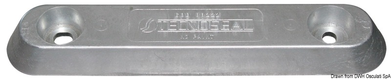 TECNOSEAL Oválna anóda typu Vetus 2400 g  Oval Vetus type anode 2400 g Variant: Hliníková anóda oválna Vetus 1760 g