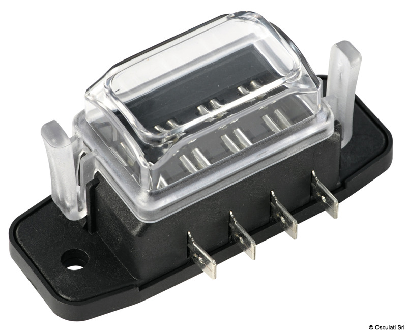 OSCULATI Vodotesná poistková skrinka s nožovými poistkami 4 puzdrá  Watertight blade fuse holder box 4 housings Variant: Vodotesný držiak poistky 6…
