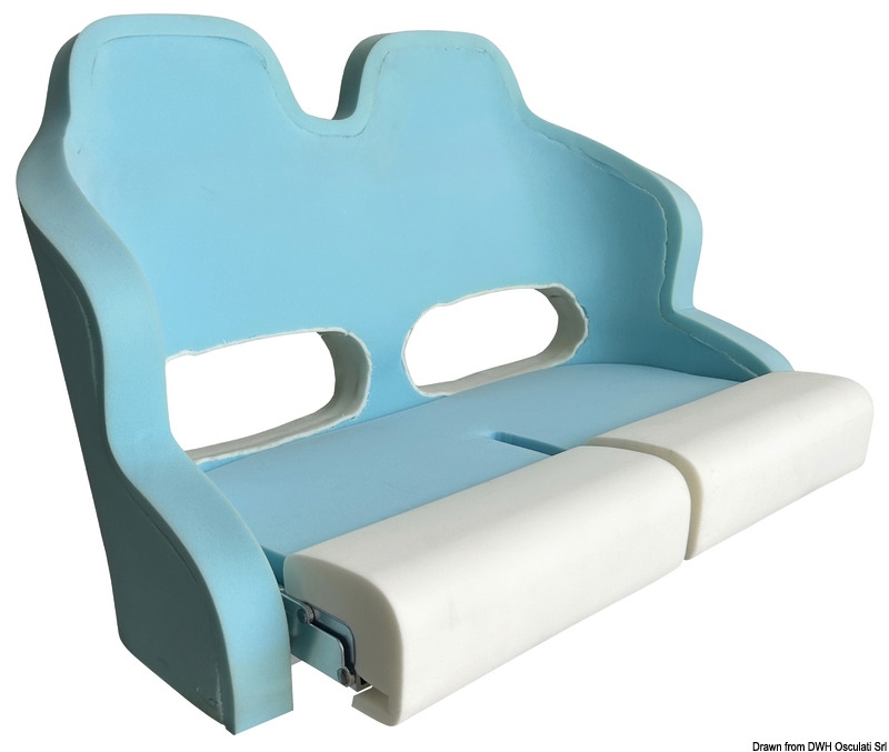 OSCULATI Dvojité čalúnené sedadlo s výklopnou opierkou H99 RAL 9010  Double padded seat w/H99 flip-up bolster RAL 9010