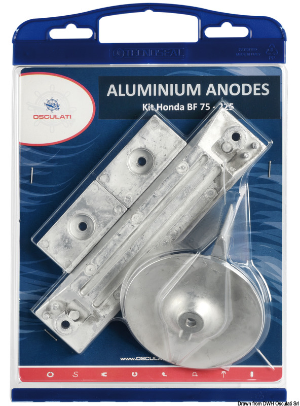 OSCULATI BY TENOSEAL Sada zinkových anód pre závesné motory Honda 75/225 HP  Zinc anode kit for Honda outboards 75/225 HP Variant: Anódová sada…