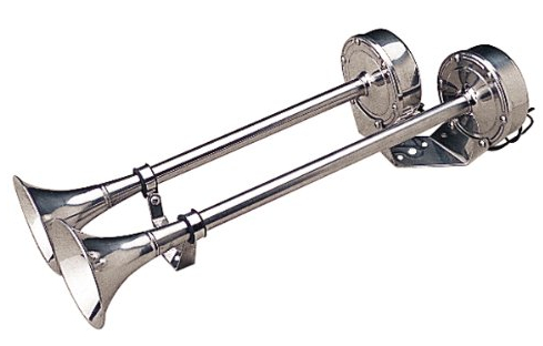 NIKI Elektrický klaksón dvojitý nerezový 470 mm, 12 V  HYF-305LT