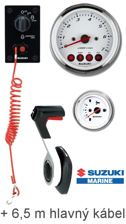 SUZUKI Montážna sada B biela pre motory DF40 - DF250  Inštalačný kit: Schaltbox + Spínač zapaľovania + Trim meter + Otáčkomer + Hlavný kábel