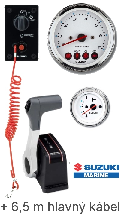 SUZUKI Montážna sada C biela pre motory DF40 - DF250  Inštalačný kit: Schaltbox + Spínač zapaľovania + Trim meter + Otáčkomer + Hlavný kábel