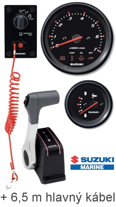 SUZUKI Montážna sada C čierna pre motory DF40 - DF250  Inštalačný kit: Schaltbox + Spínač zapaľovania + Trim meter + Otáčkomer + Hlavný kábel
