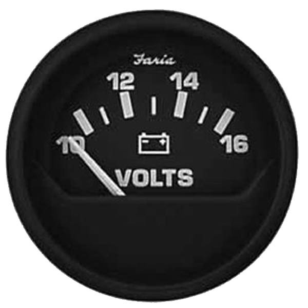 FARIA Voltmeter 10-16 V, 52 mm, čierny