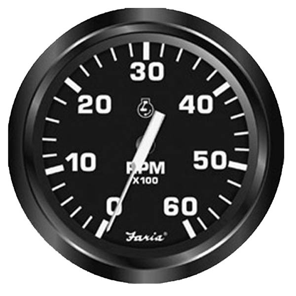 FARIA Otáčkomer 0-6000 ot/min, 85 mm, čierny pre zabudované motory