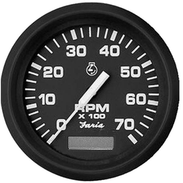 FARIA Otáčkomer 0-7000 ot/min s motohodinami, 85 mm, čierny pre závesné motory