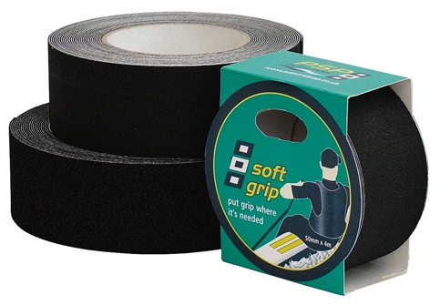 PSP Soft grip tape, pogumovaná textilna nepremokavá páska 50 mm x 4 m čierna  09-SOFTGRIPS