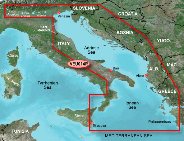 GARMIN BlueChart G3 Vision - EU014R /Jadran/ REGULAR  Námorná mapa - Bluechart g3 Vision (micro SD / SD) 010-C0772-00