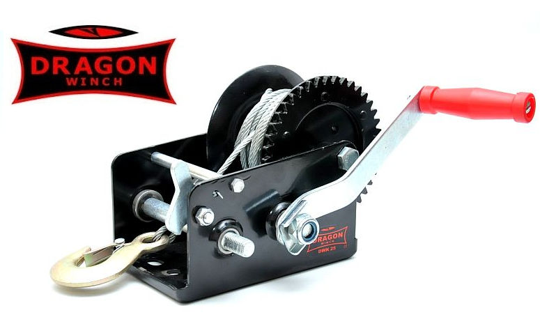 DRAGONWINCH DWK25 Ručný navijak 1100 kg oceľové lano