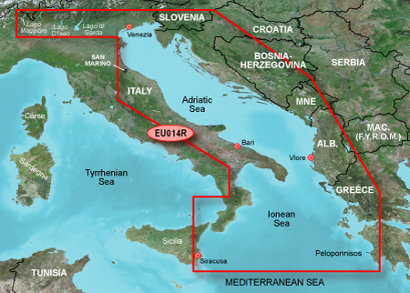 GARMIN BlueChart G3 - HXEU014R /Jadran/ REGULAR  Námorná mapa - Bluechart g3 (micro SD / SD)