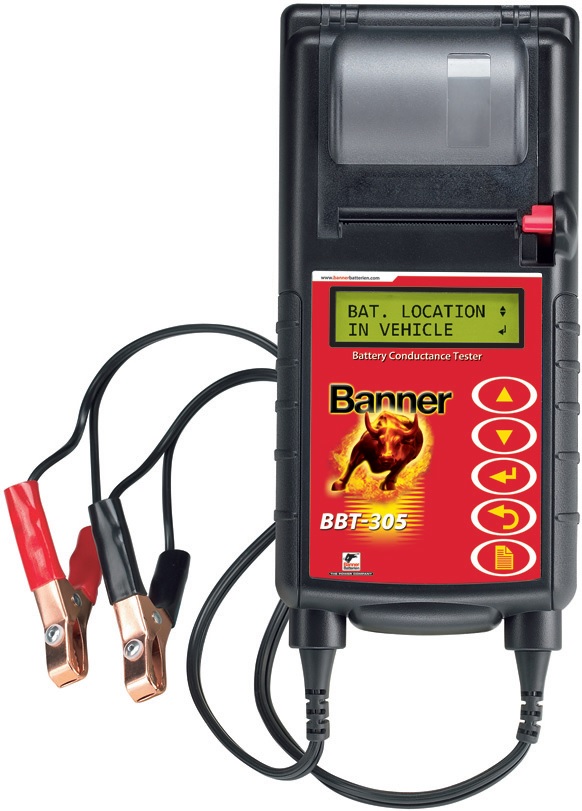 BANNER BBT-305 Testovacie zariadenie batérie a elektrického systému s tlačiarňou  Pre 12-voltové štartovacie autobatérie a štartovacie/nabíjacie…