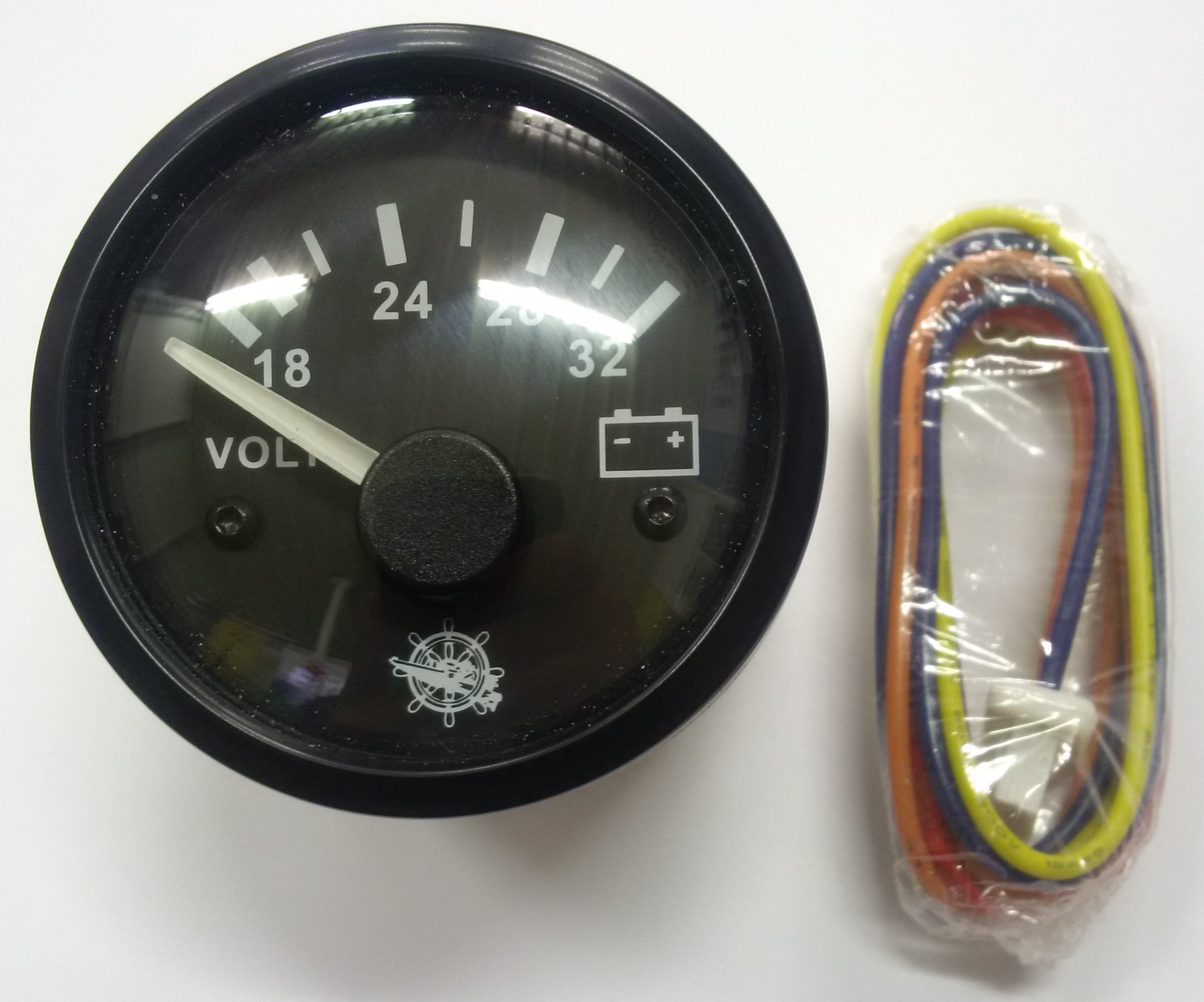 OSCULATI Voltmeter 18-32 V čierny