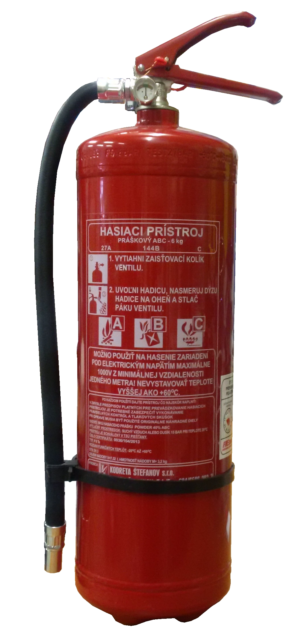 KODRETA Práškový hasiaci prístroj 6 kg