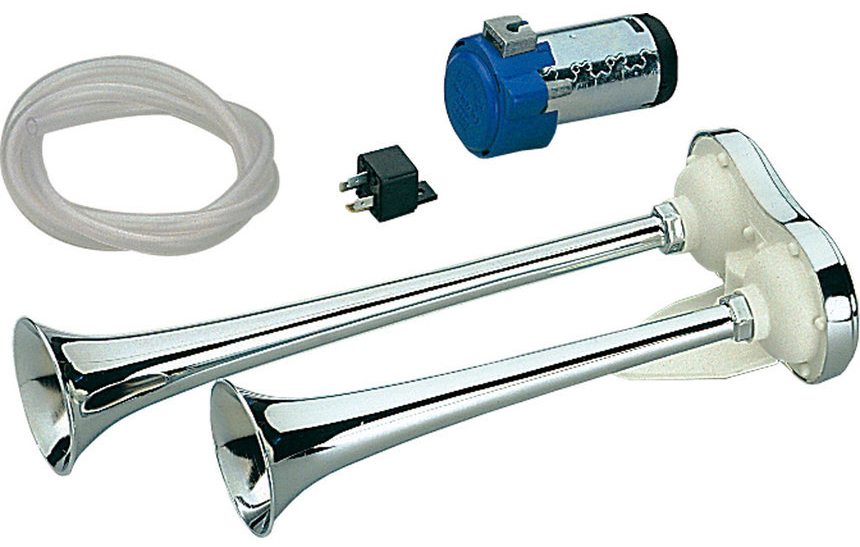 MARCO TT2-M Lodná dvojtrúba s kompresorom 12V  TT2-M Twin plastic chromed horns 134 040 12