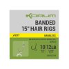 KORUM Banded Hair Rigs 12lb Sz 10 Barbed 15 inch