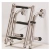 Nirosta skladací rebrík s plochými tyčami- Š:25cm,2+2 schodíky