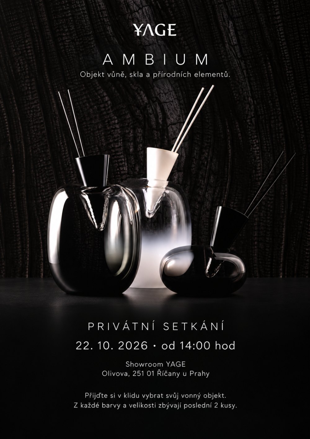 Pozvánka YAGE – AMBIUM, privátní setkání 22. 10. 2026 od 14:00, Showroom YAGE Říčany