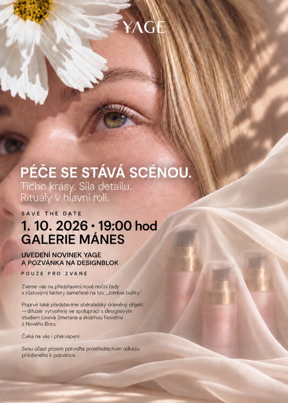 Pozvánka Yage – Péče se stává scénou. 1. 10. 2026, 19:00, Galerie Mánes
