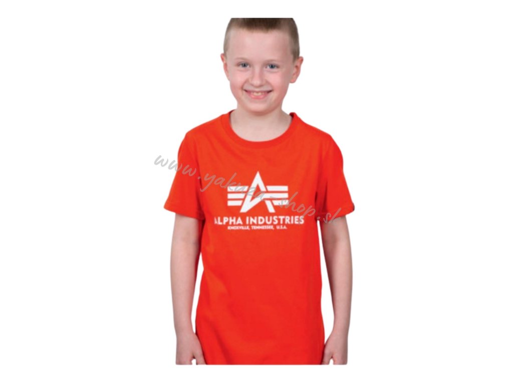 Alpha Industries Basic T Kids detské tričko atomic red a