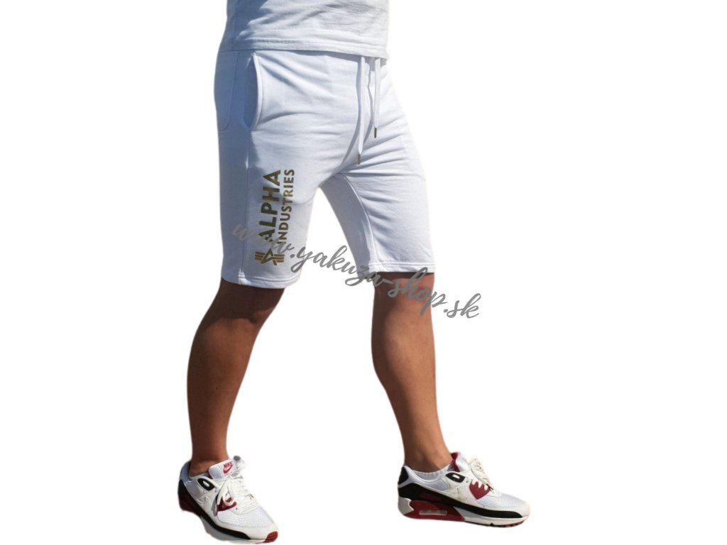 Industries gold BASIC SHORT Alpha AI PRINT šortky white/yellow pánske FOIL