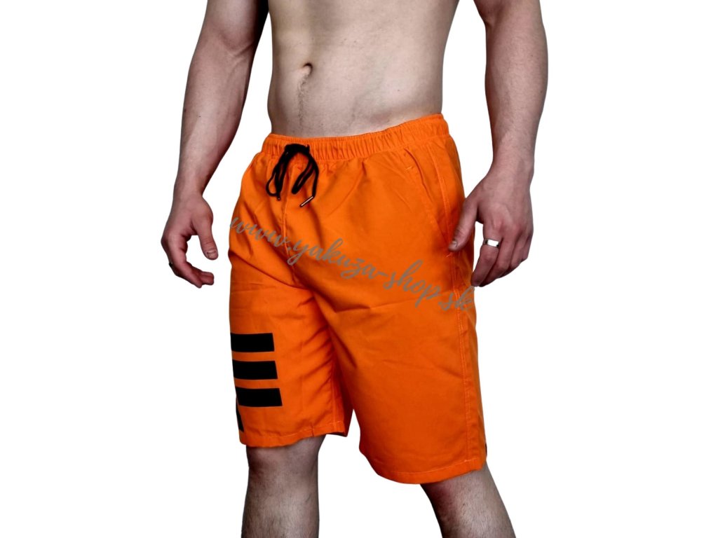 Alpha Industries plavky Side Print Short flame Board orange pánske šortky