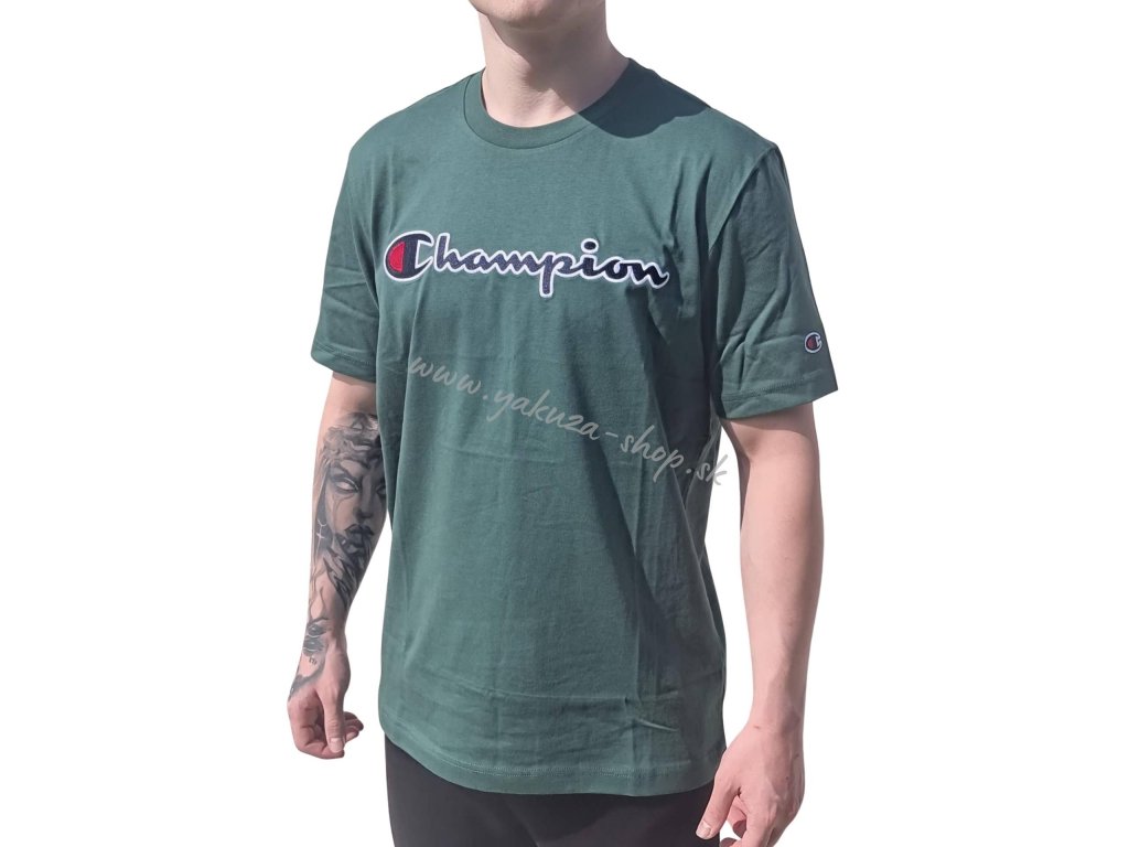 Champion tričko pánske Crewneck T-Shirt Green 218007-GS568 TKG -  Yakuza-shop.sk