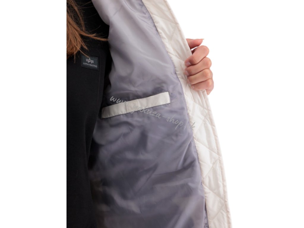 Alpha Industries dámska vesta LONG PUFFER VEST Wmn jet stream white