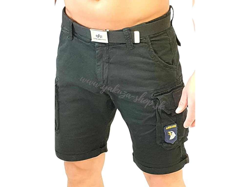 Alpha Industries Crew Short Patch Black pánske šortky