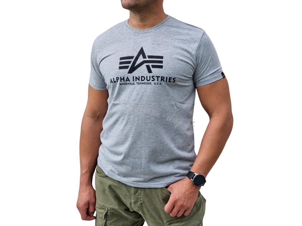 Alpha Industries Basic T Shirt Grey tričko pánske