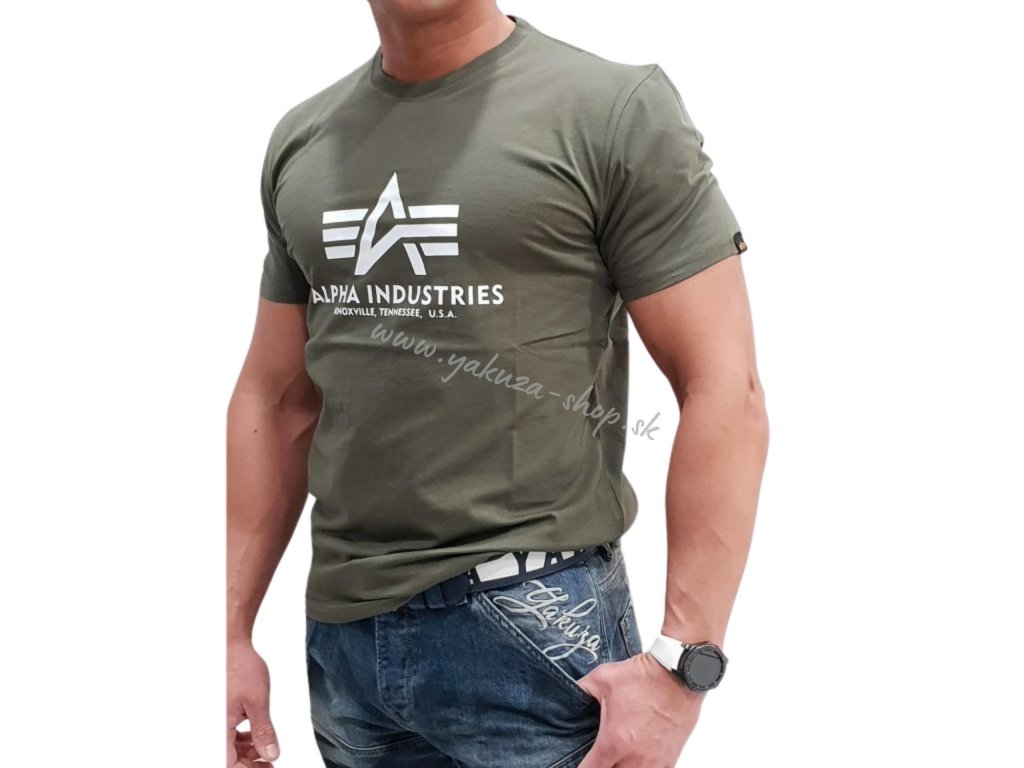 Alpha Industries Basic T-Shirt Dark Olive tričko pánske