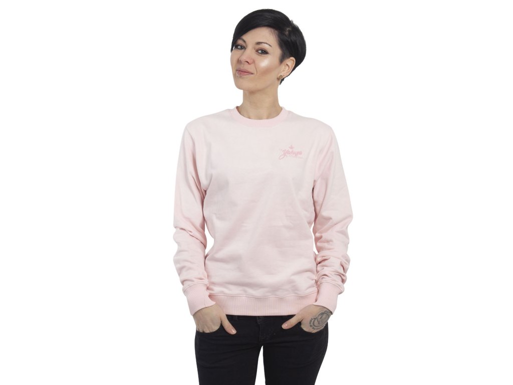 Yakuza mikina dámska Basic Line Script Sweatshirt GPB 14140 crystal pink