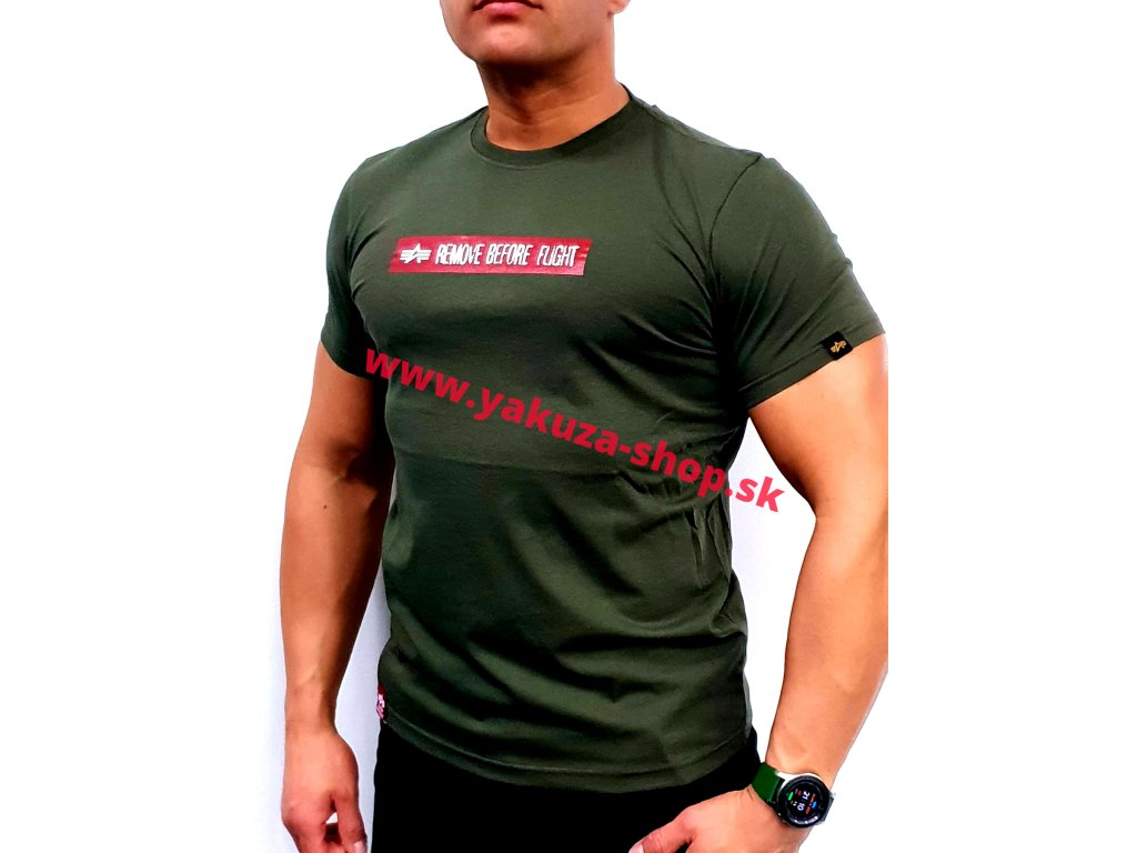 Alpha Industries RBF LATEX PRINT T dark olive tričko pánske
