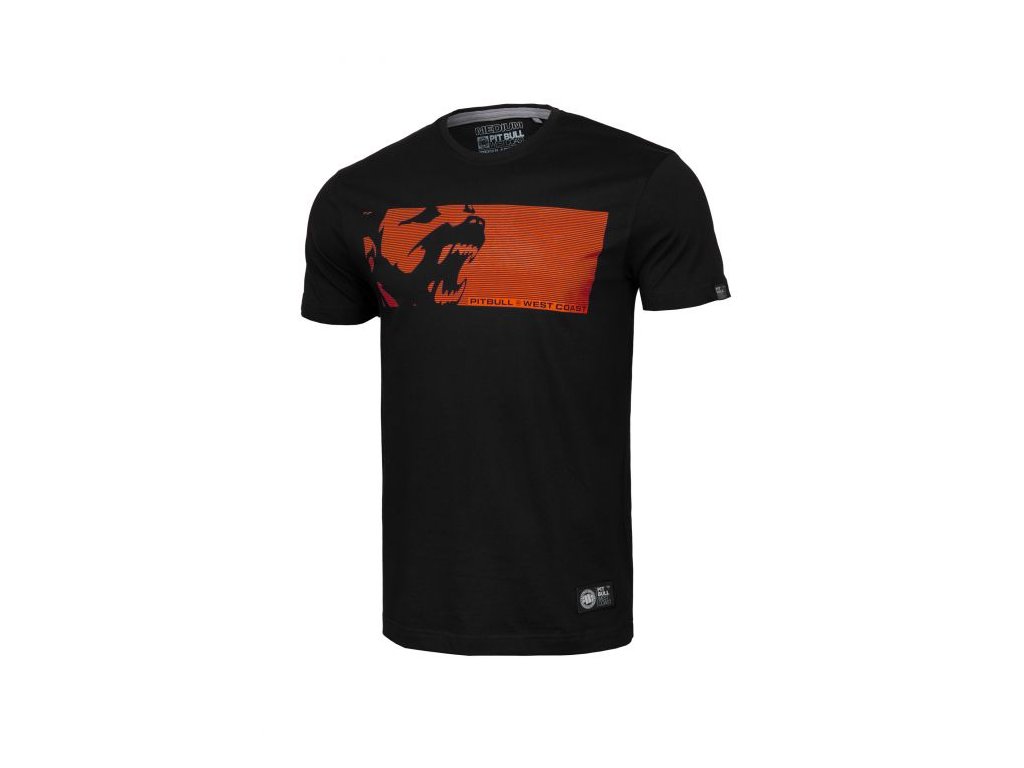 PitBull West Coast RASTER DOG black/orange tričko pánske