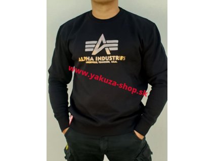 Alpha Industries Basic Sweater Foil Print black gold