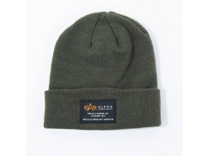 Alpha Industries Crew Beanie čiapka dark green a