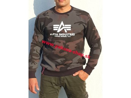 Alpha Industries mikina Basic Sweater black camo