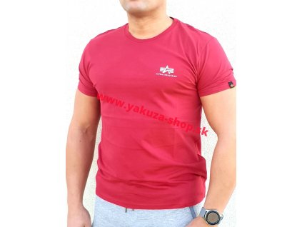 Alpha Industries Basic T Small logo RBF red tričko pánske