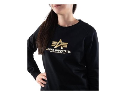 Alpha Industries dámska mikina New Basic Sweat Wmn black gold