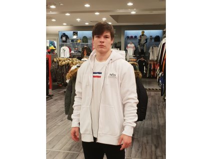 Alpha Industries Polar Fleese Zip Hoody white pánska mikina