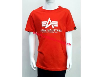 Alpha Industries Basic T Kids detské tričko atomic red